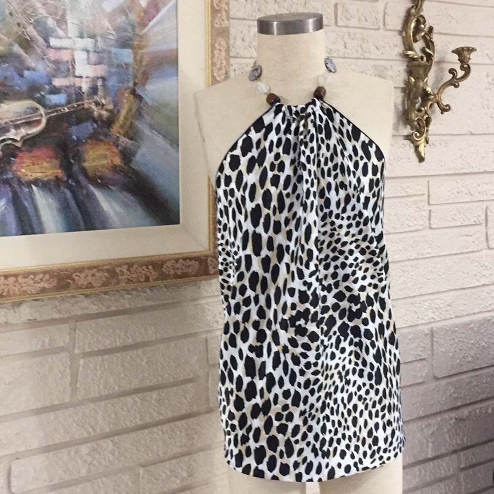 Pepper Jewel Neckline Halter Style Top